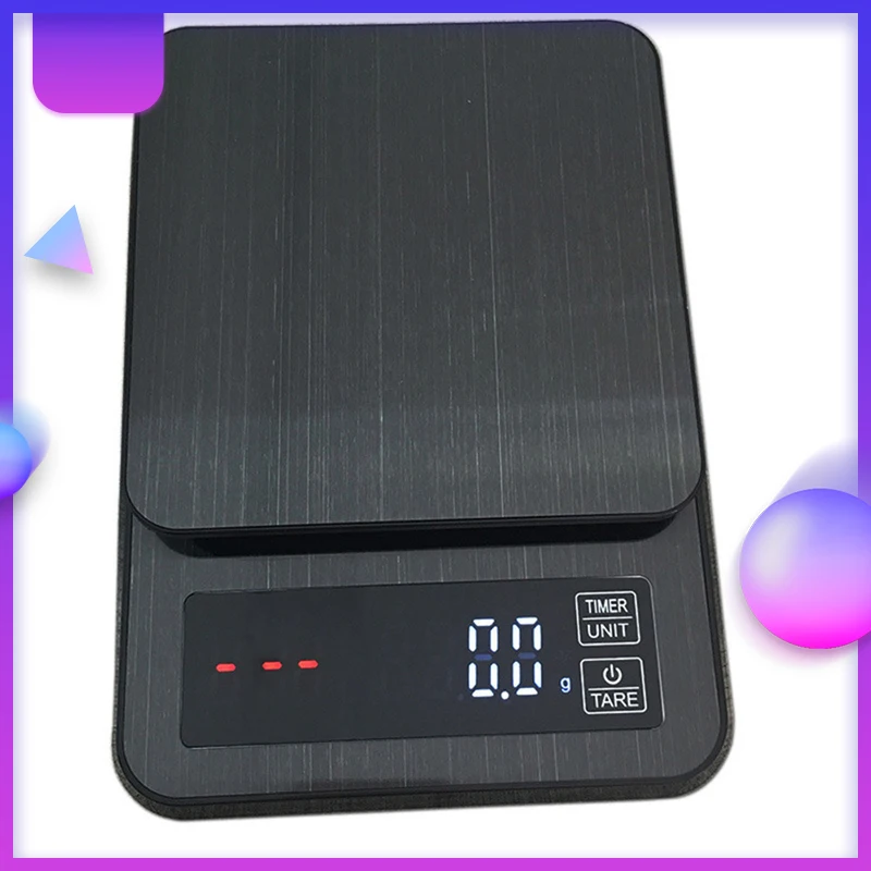 

3kg/0.1g Drip Coffee Scale With Timer High Precision Balance Food Kitchen Scales USB Charging LCD Electronic Scale Household