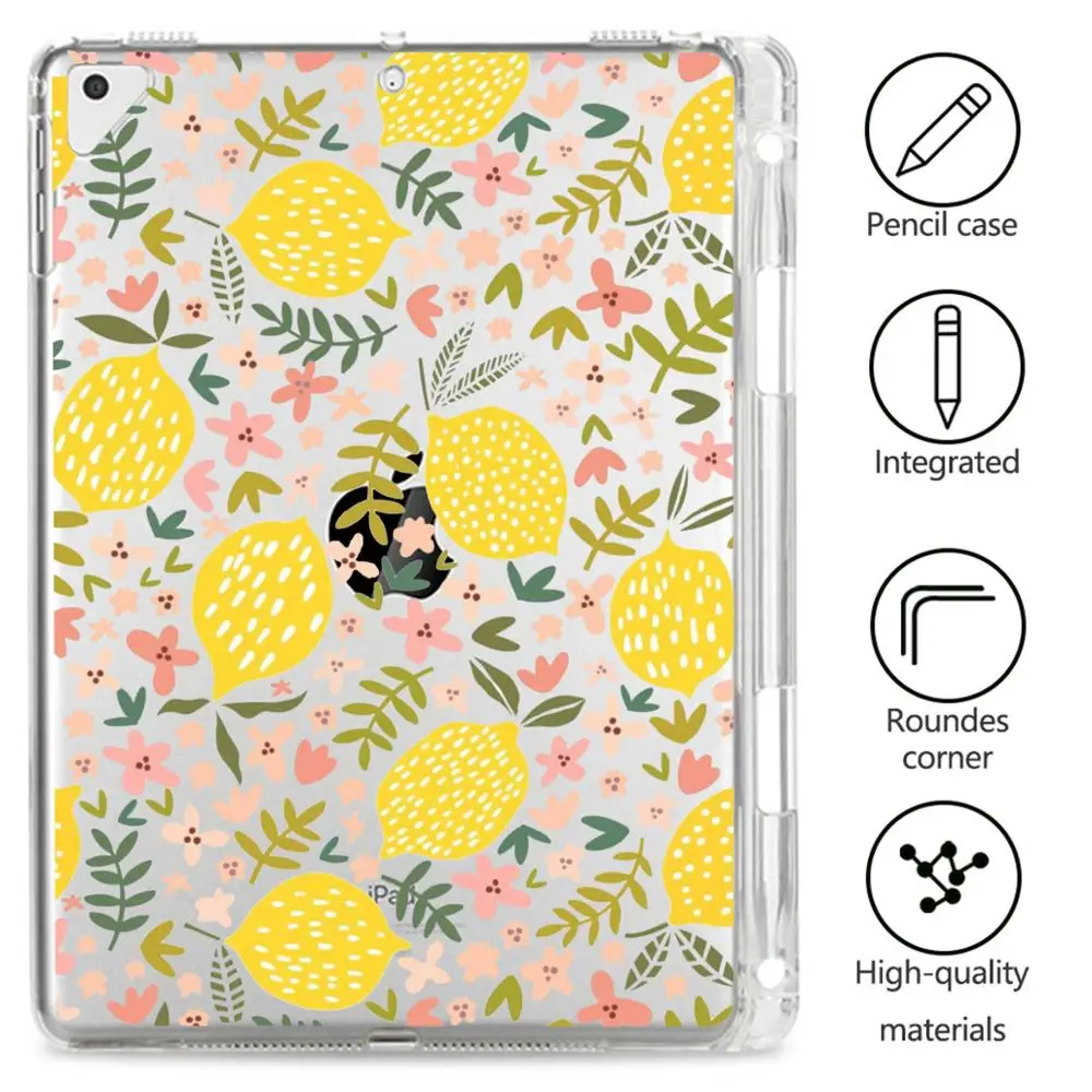 

Cute Fruit lemon For ipad Air 3 Air 2 Cases For ipad pro 11 Case 2020 Clear Silicone For ipad 7th generation case Mini 1 2 3 4 5