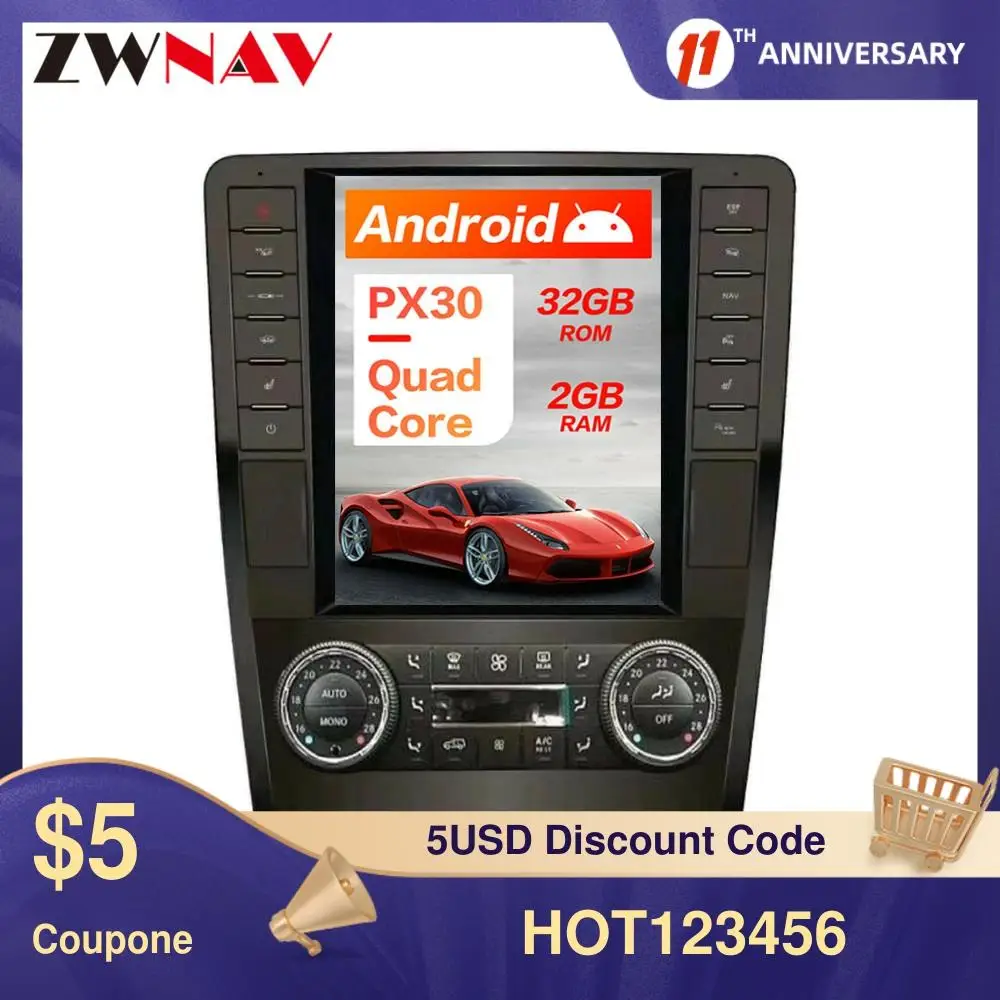 

Tesla Vertical screen Android 9.0 4+64GB Car GPS Navigation For Mercedes Benz GL W164 W300 2005-2011 Multimedia Player Head Unit