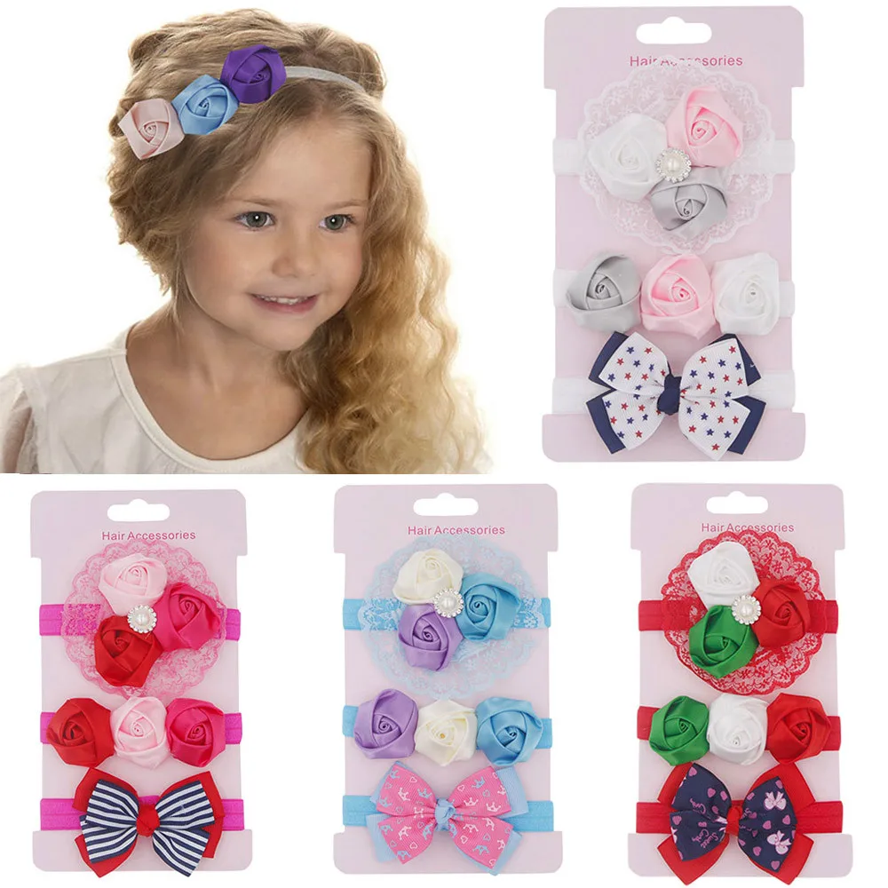 3pcs Baby Girl Headbands Hair Girls Haarband Bowknot Accessories Hairband Set Clothes Bandeau Bebe Fille | Детская одежда и обувь