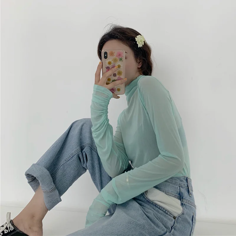 Женские популярные летние солнцезащитные Базовые Футболки с длинным рукавом