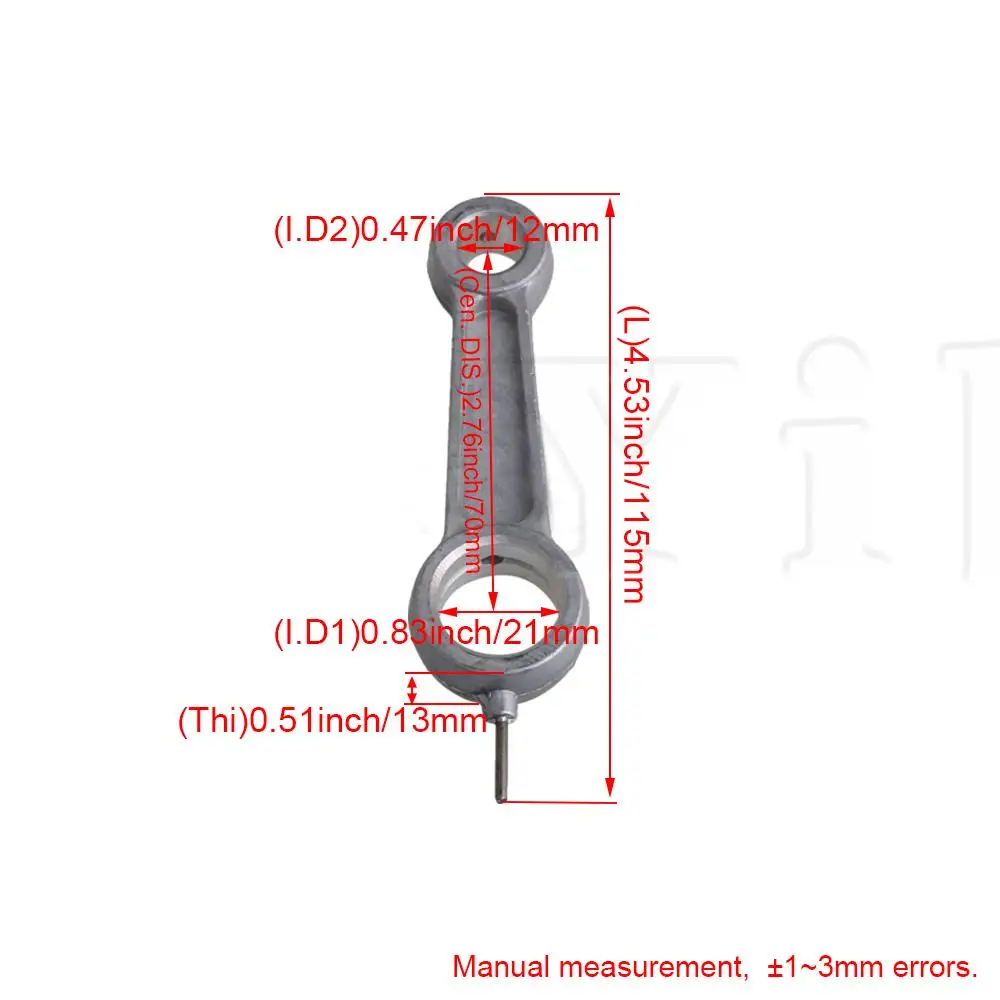 

Air Compressor Piston Connecting Rod Spare Part 12 20 70mm Aluminum Alloy