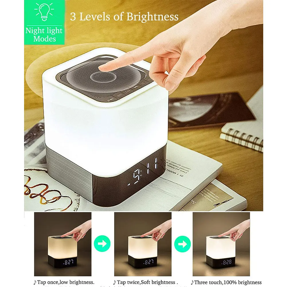 

Hot Wireless Speaker Lamp Muslim Bluetooth Lights Alarm Clock MP3 Player Quran Player Touch Sensor Bedside Color Changing Lamp