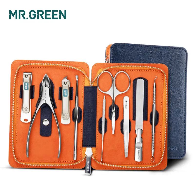 MR. GREEN-9 шт./компл. ногтей, с изображением машинки для стрижки, пинцет для выщипывания, Ножи носок профессиональный маникюрный набор волосок из носа кроя Уход за лошадьми kitmanicure инструменты