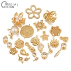 Сердечный дизайн ювелирные аксессуарыручная работаCZ основа подвескиНастоящее позолотаювелирные изделия фурнитура и компонентыDIY соединители