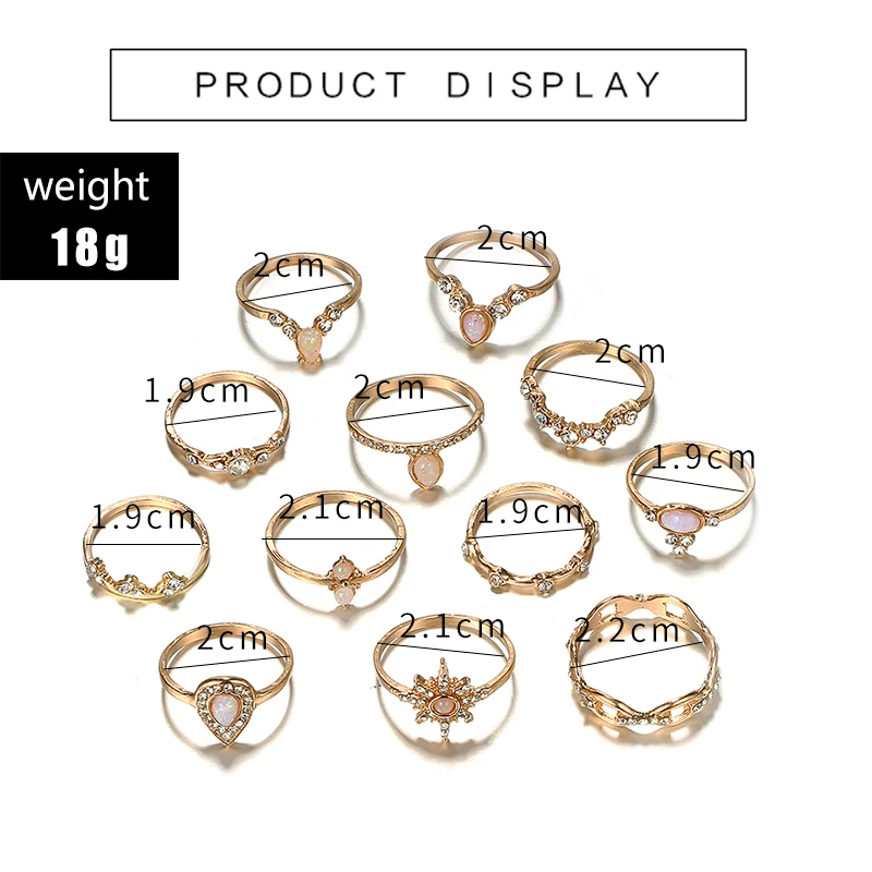 Набор Колец docona в богемном стиле для женщин комплект колец с листьями и