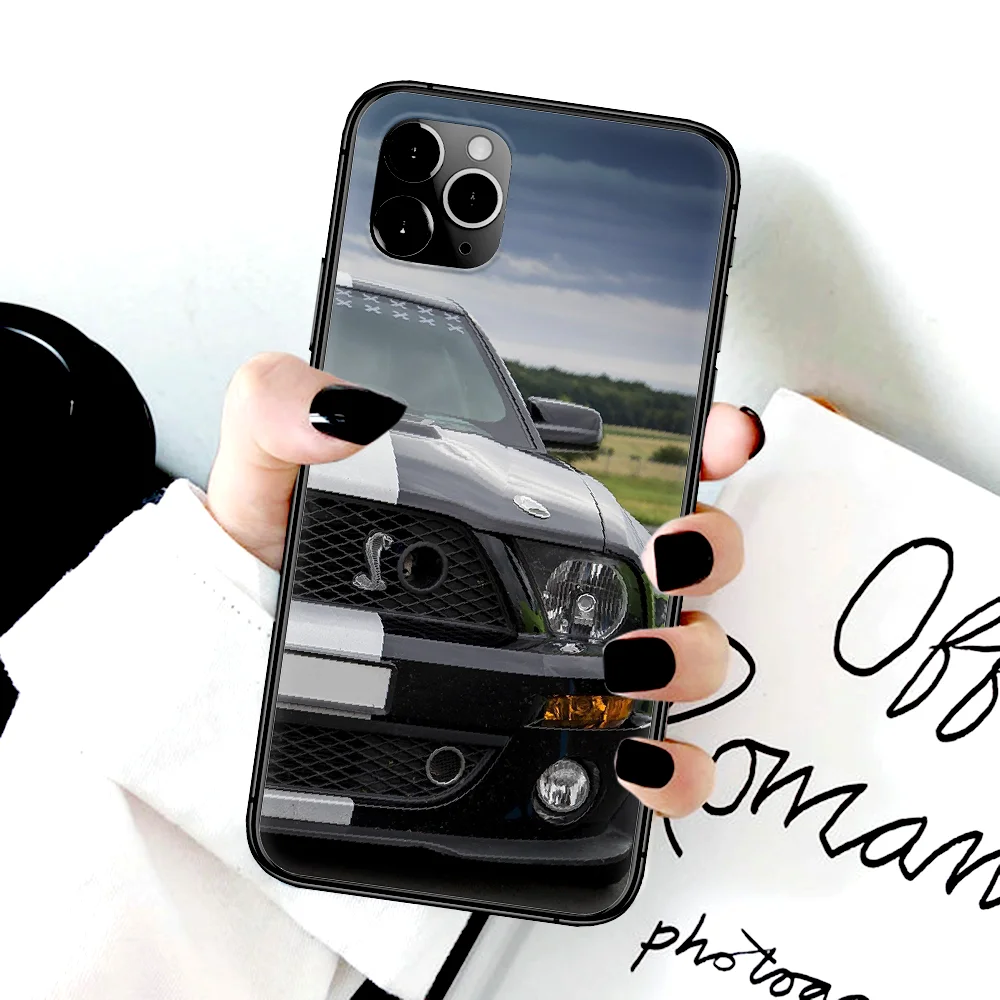 

Mustang Luxury Car Phone Case For Iphone 4 4s 5 5S SE 5C 6 6S 7 8 Plus X XS XR 11 12 Mini Pro Max 2020 black Waterproof Trend