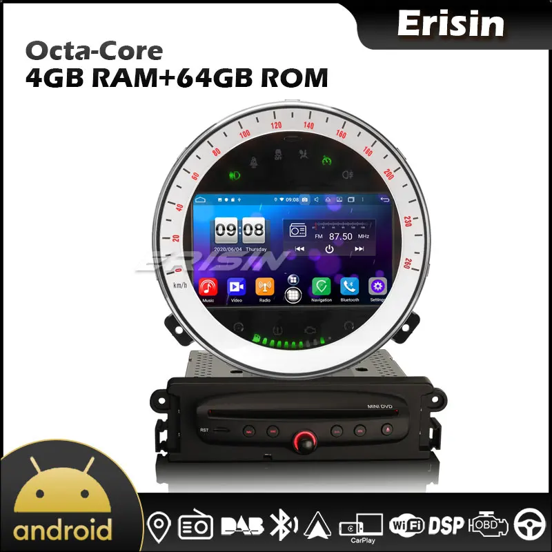 Erisin EU Warehouse 8711 Octa Core 7 &quot64G Android 10 0 SWC BT GPS CarPlay Auto DSP DAB RDS для BMW Mini Cooper|Автомагнитолы| |