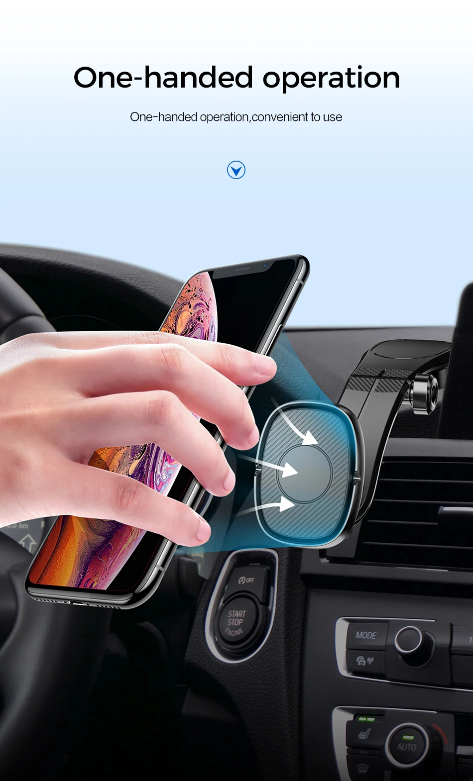 ROCK Car Phone Holder Magnetic Mobile Phone Car Holder Stand for Cell Phone Universal Car Mount Holder for Smartphone