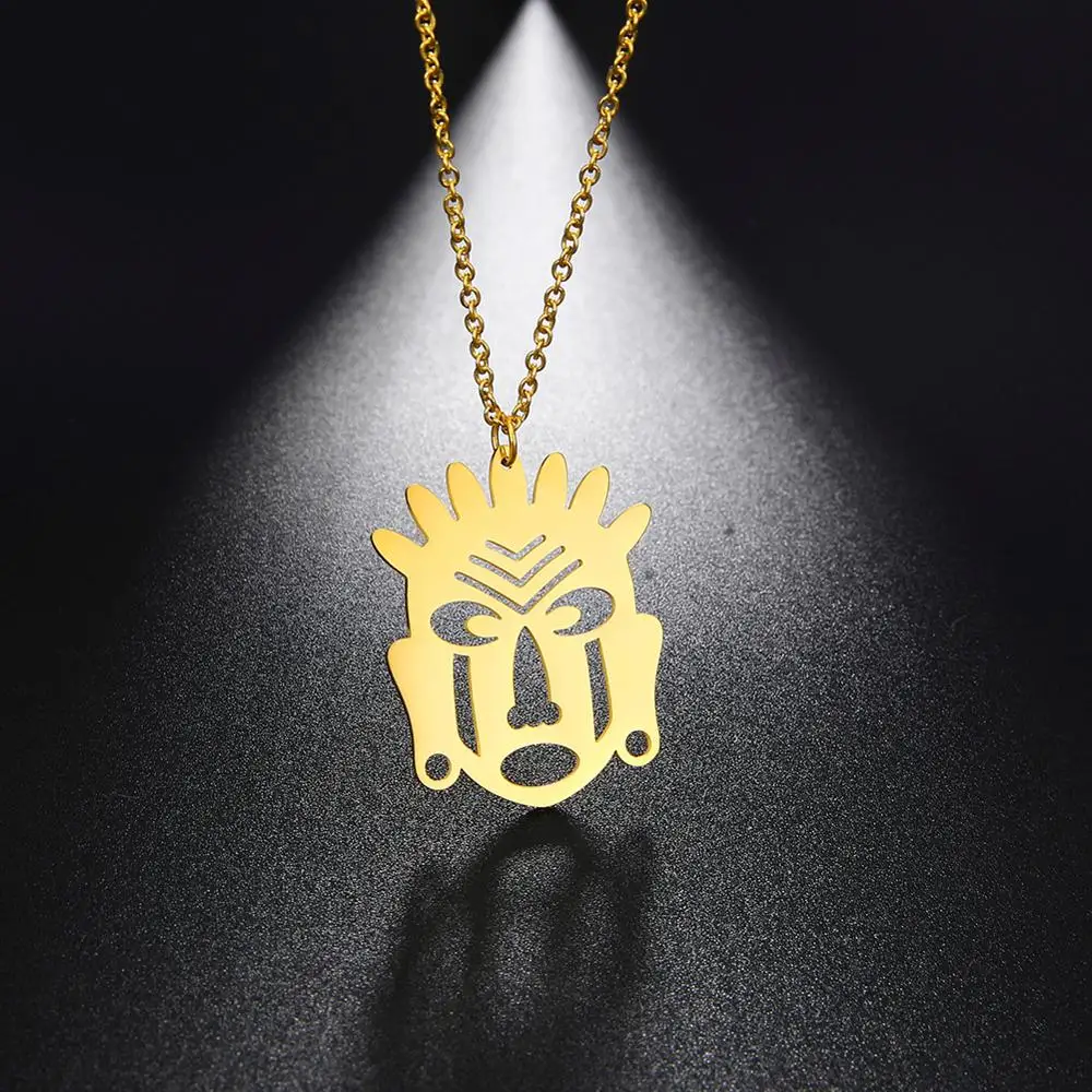 Моя форма африканские маски племенное ожерелье из нержавеющей стали