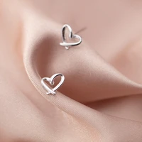 s925 sterling silver stud earrings for women female heart shaped mini cute love sweet gold earrings fine jewelry 2021 bijoux