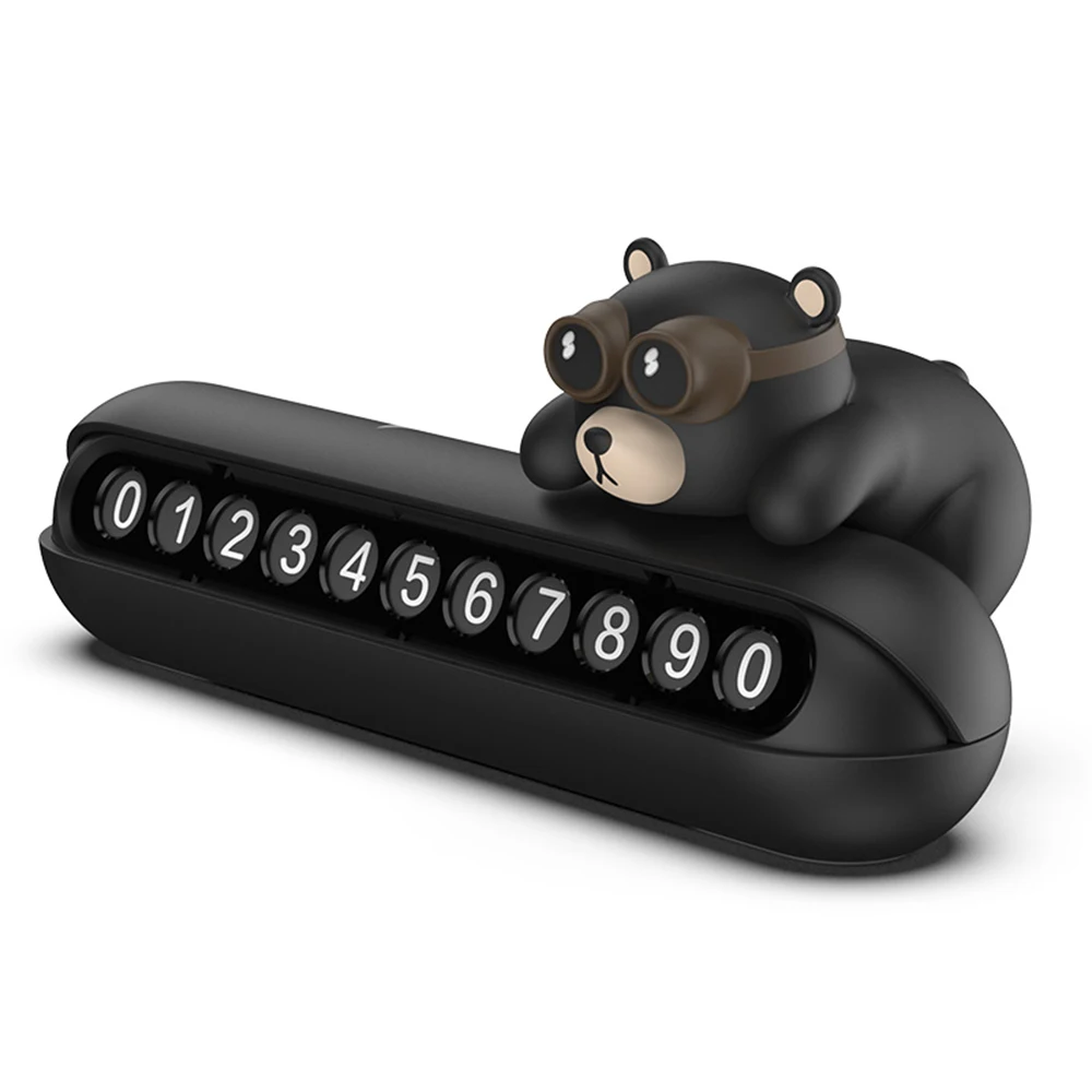 

Little bear Car Temporary Parking Card Phone Number Card Car Sticker Plate Temporary Stop Sign Hidden Switch Car Interior Acces