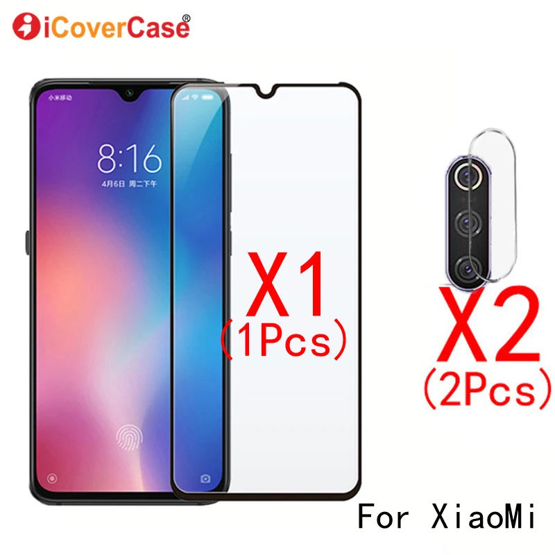 2 шт., 9H пленка для камеры из закаленного стекла и переднее стекло для Xiaomi Mi 8 SE 9 Lite Pro Explorer чехол, Защитная пленка для задней камеры мобильного телефона