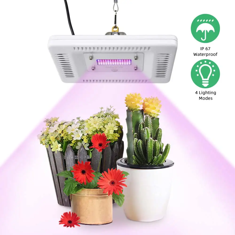 85-265 в LED Grow Light полный спектр 4 режима 50 Вт 56 светодиодов Водонепроницаемая лампа