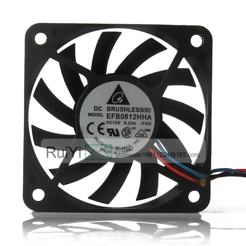 

Original EFB0612HHA 6010 6 Cm 60x60x10mm 12V 0.25A High Air Volume Chassis Cooling Equipment Thermal Paste Ryzen Cooling Fan