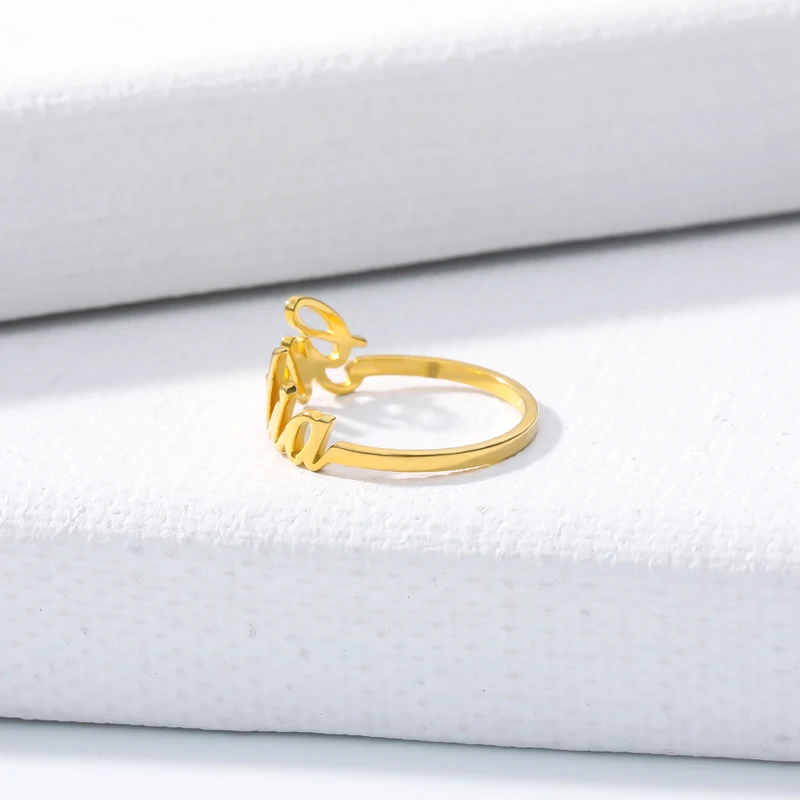 Мода Анель Кольца из нержавейки пользовательские кольцо Для мужчин имя женщин