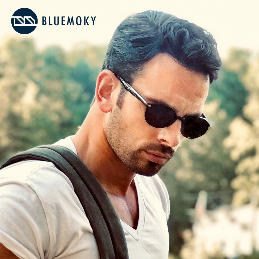 BLUEMOKY овальные женские ретро очки HD поляризованные очки Классический бренд Винтаж солнцезащитные очки для женщин Для мужчин вождения Polaroid UV400