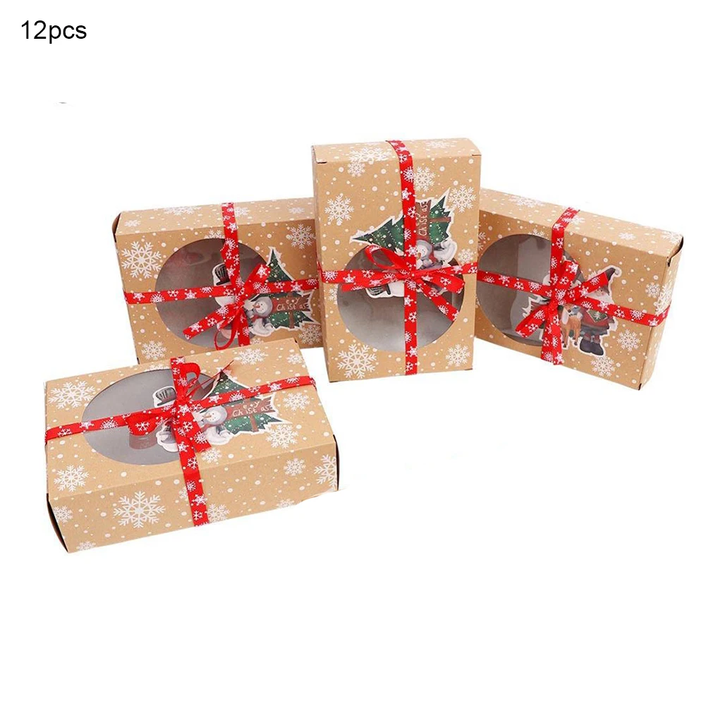 

12Pcs Snowflake Candy Art Paper Boxes Cookies Gifts Wedding Party Favors Gift Package Storage Case