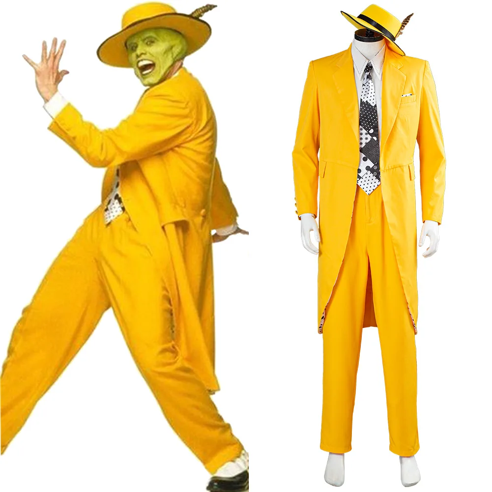 Фото Мужской костюм Jim Carrey желтый карнавальный мужской наряд униформа на