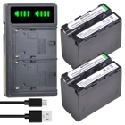 Аккумулятор Batmax 2 шт, 7200 мАч, двойное зарядное устройство USB со светодиодной подсветкой для Sony