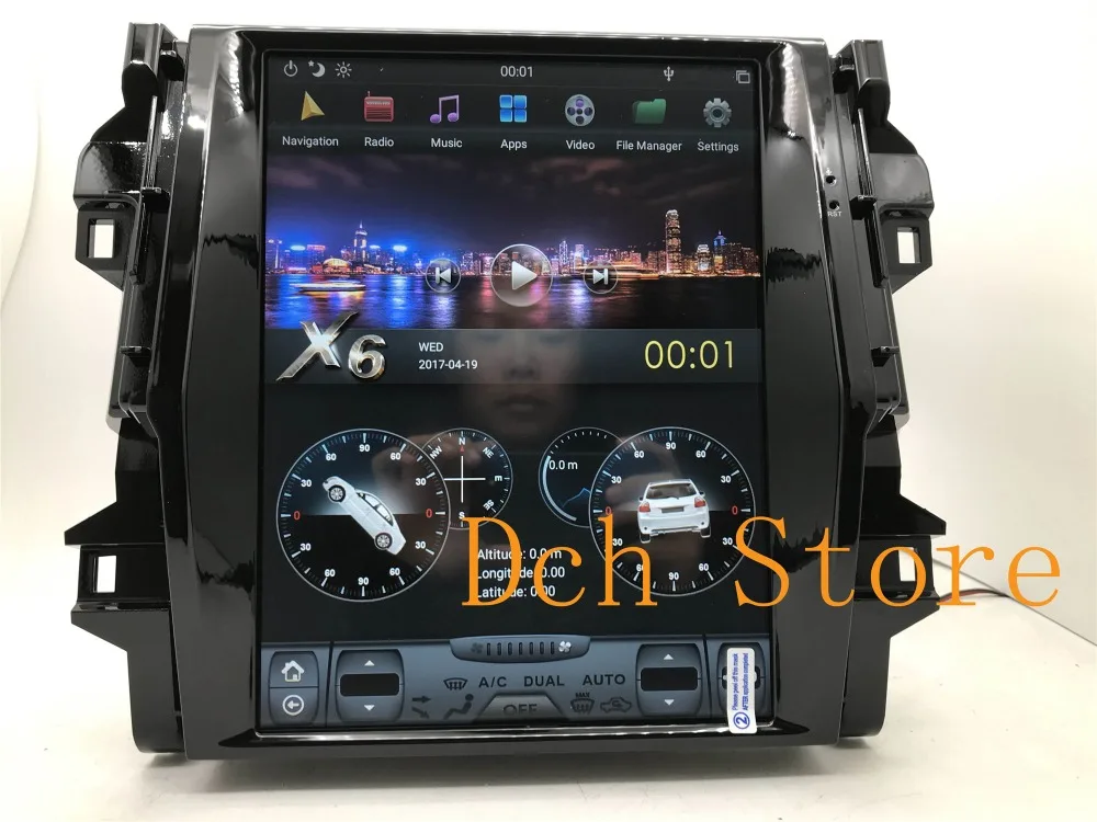 12,1 дюймов вертикальный tesla стиль Android 8,1 автомобильный dvd-плеер gps для Toyota Fortuner для авто AC px6 carplay