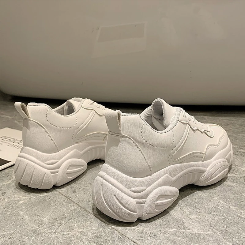 

Women Casual Shoes 2021 Fashion Chunky Sneakers Height Increasing Spring Flats Platforms Dad Shoes Thick Sole Footwear Sneakers