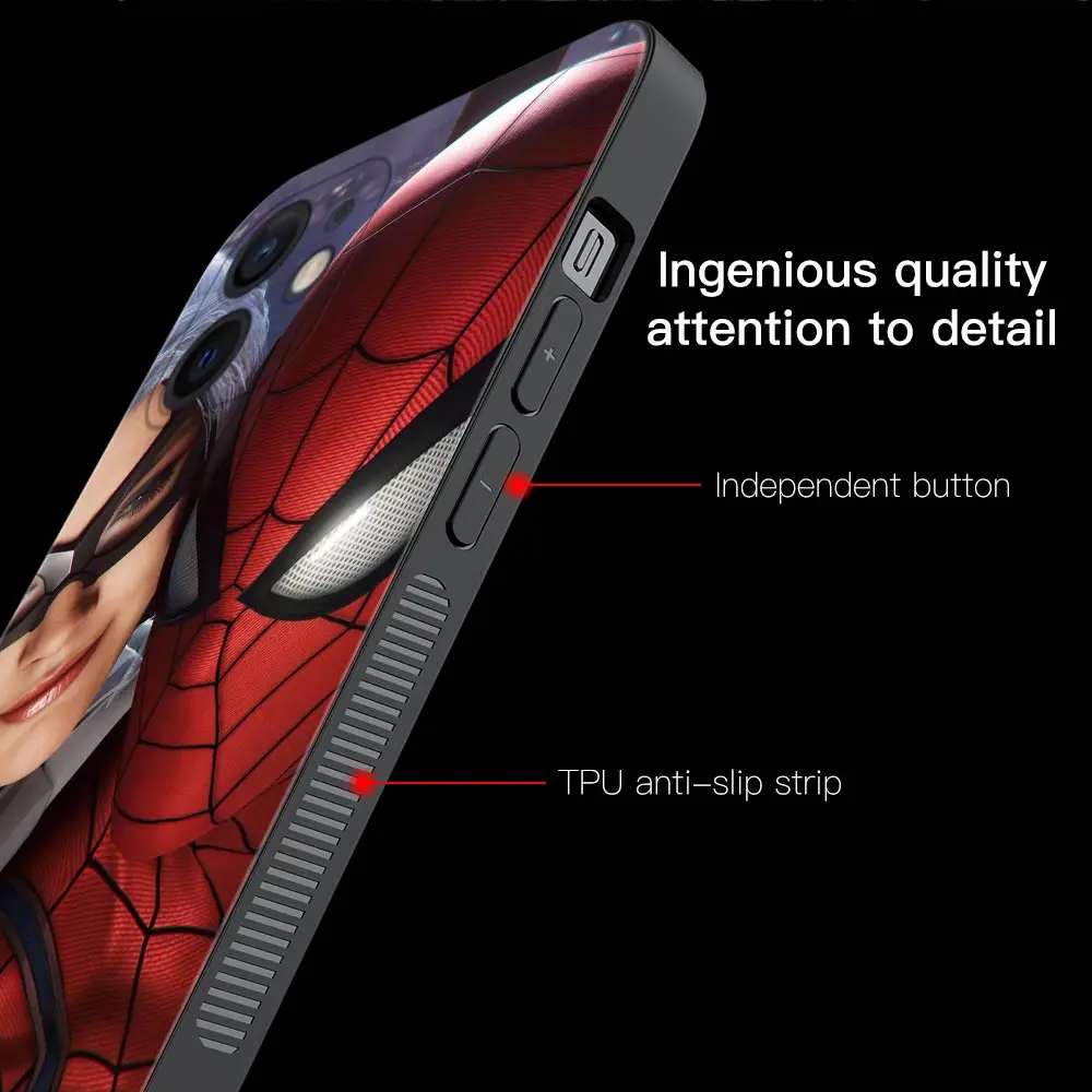 Чехол для телефона iPhone 13 12 11 Pro Max Mini XS XR X 7 8 Plus 6S 2020 черный чехол оболочка Чехлы Marvel