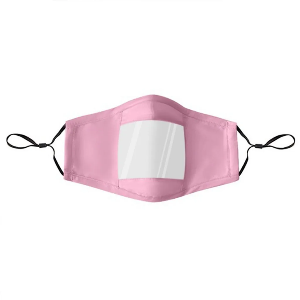 

5pc Mask Clear Window Visible Expression Face Cover For Deaf Mute People Unisex Suncreen Earloop Washable Reusable Mascarilla