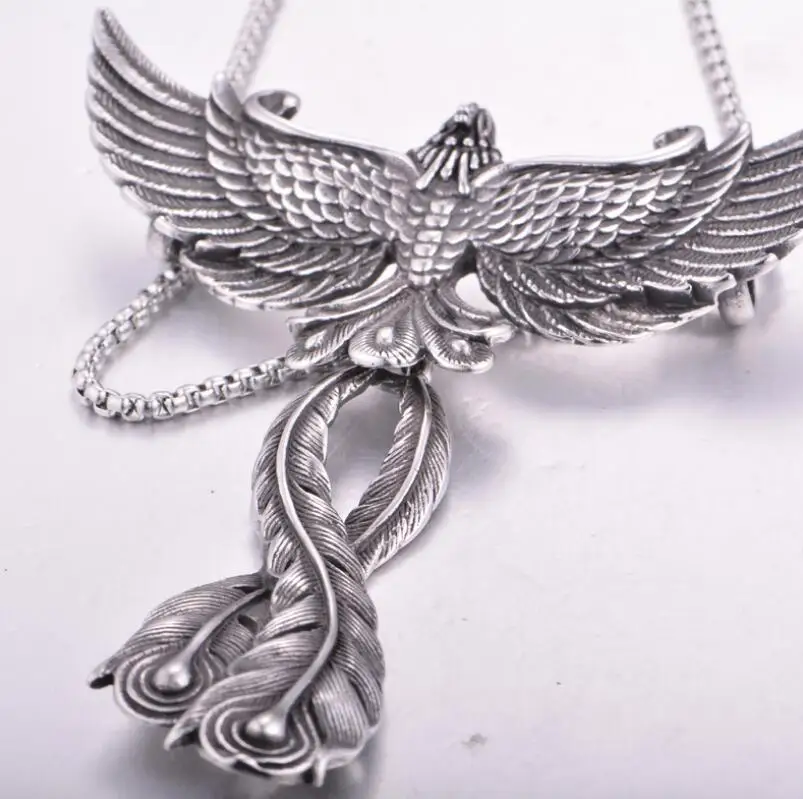 

Domineering Punk stainless steel Phoenix Pendant Necklace Gothic Vintage Peacock Pendant Necklace Halloween Christmas Gifts