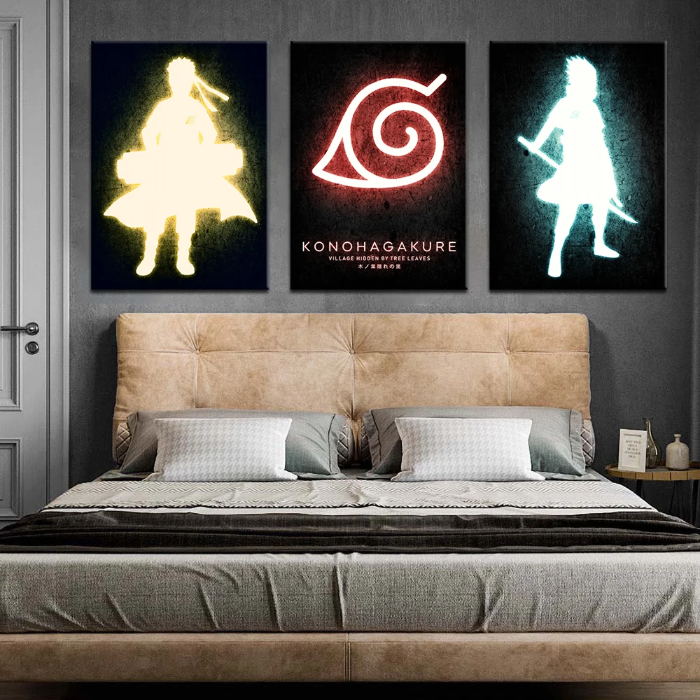3 шт. аниме плакат обои картина маслом на холсте домашний декор настенное