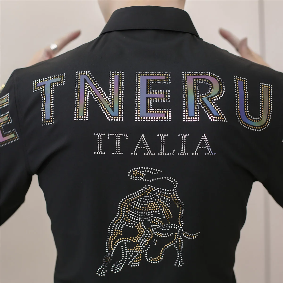 

Shirts Rhinestone Men 2021 Spring Long Sleeve Casual Shirt Formal Business Dress Slim Fit Streetwear Social Party Chemise Homme