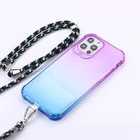 rainbow chain necklace phone case for iphone 12 mini 11 pro max xs max x xr 6 7 8 plus se 2020 lanyard neck strap cord rope cove