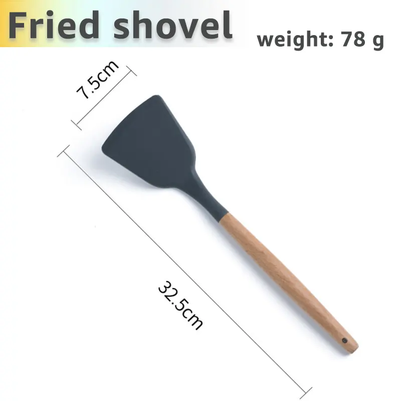 Fried shovel Инструмент для приготовления пищи нетоксичные приготовления выпечки Кухонные инструменты принадлежности силиконовая лопатка скребок-ложка щетка Лопата венчик Тернер - Color: Fried shovel