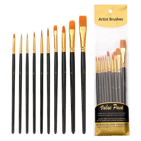 Набор кистей для рисования из нейлона 10 шт.