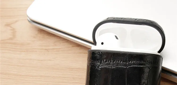 Сумка из натуральной кожи для apple airpod bluetooth беспроводной наушник чехол из крокодиловой кожи чехол для Air pod 1 2 Funda Чехол Коробка