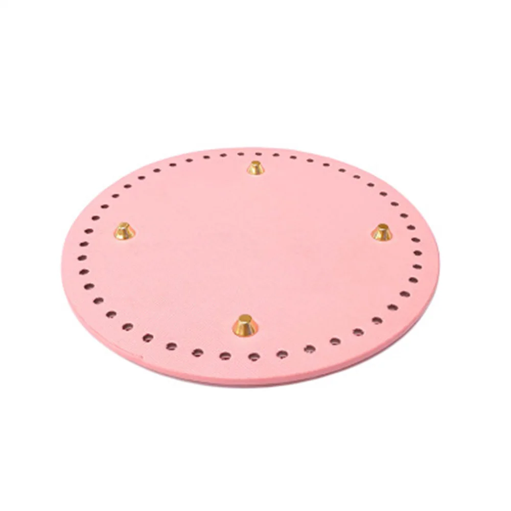 

18*18cm Round Bottom For Knitting Bag Pu Leather Rivet Women Bags Handmade Diy Bag Accessories Diy Crochet