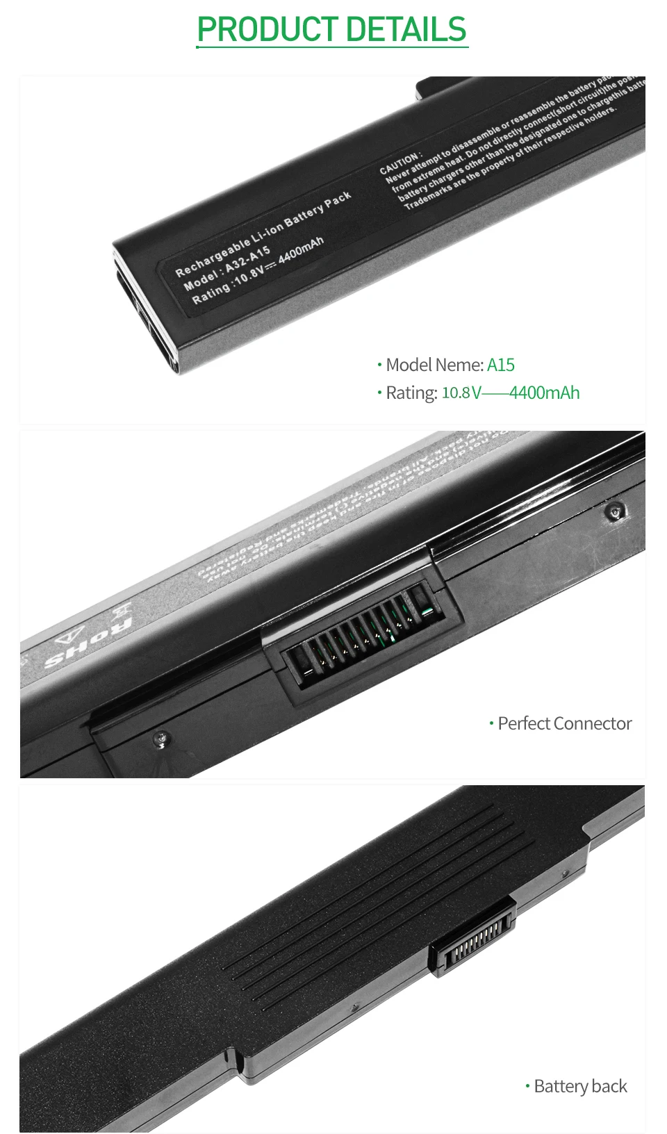 ApexWay ноутбук Батарея A32-A15 40036064 для msi A6400 CX640(MS-16Y1) CR640 Gigabyte 142750 153734 157296 Q2532N DNS