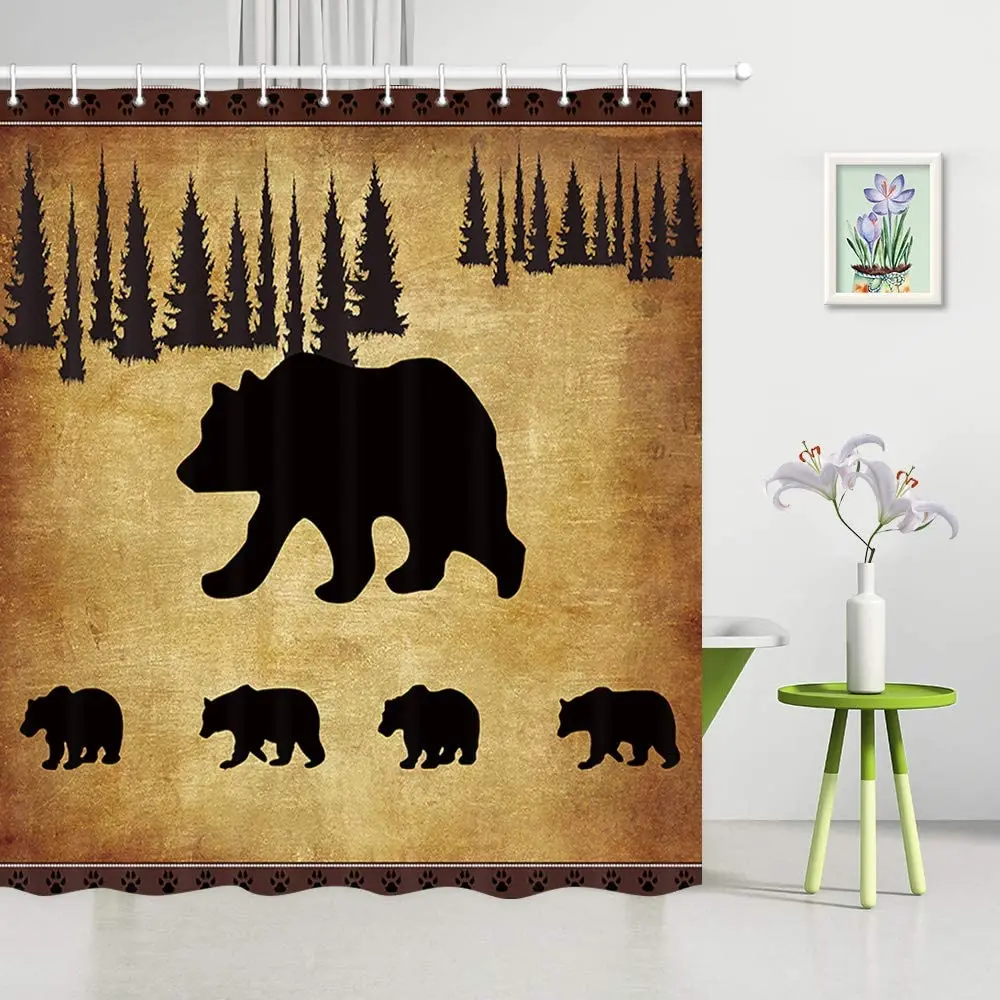 

Rustic Cabin Bears Animal Shower Curtains Bathroom Accessories