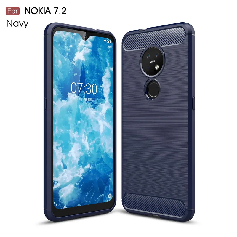For Case Nokia 7.2 Cover Shockproof Silicone Brushed Bumper Phone Funda Coque 6.3&quot |