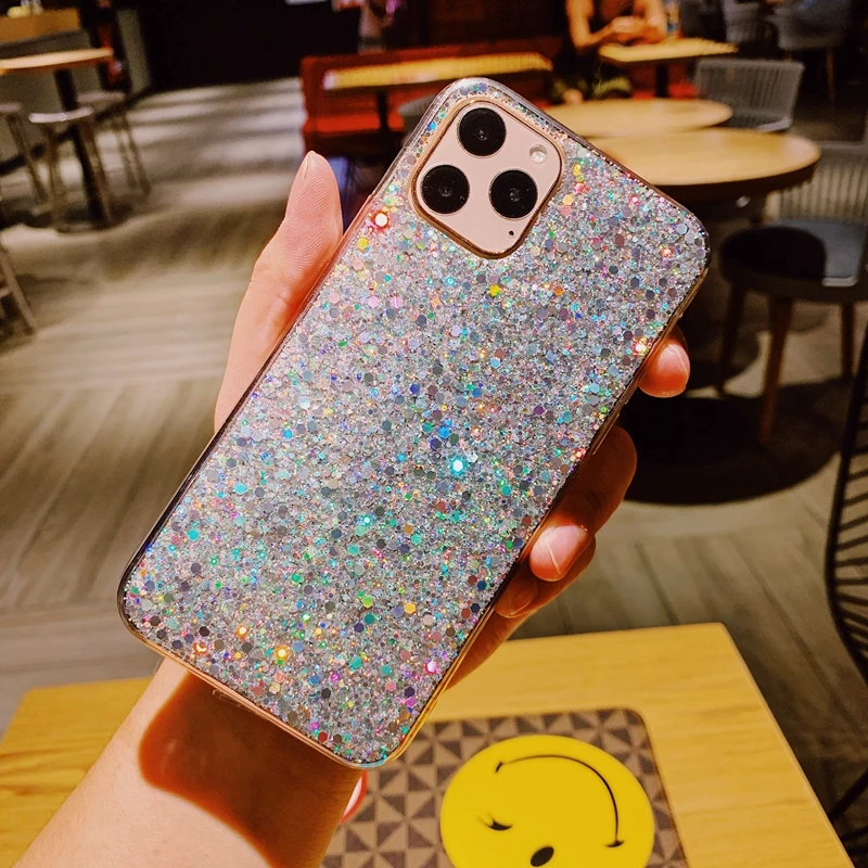 Блестящий Прозрачный мягкий силиконовый чехол из ТПУ для iPhone 6 6s 7 8 Plus 10 X XS XR 11 Pro