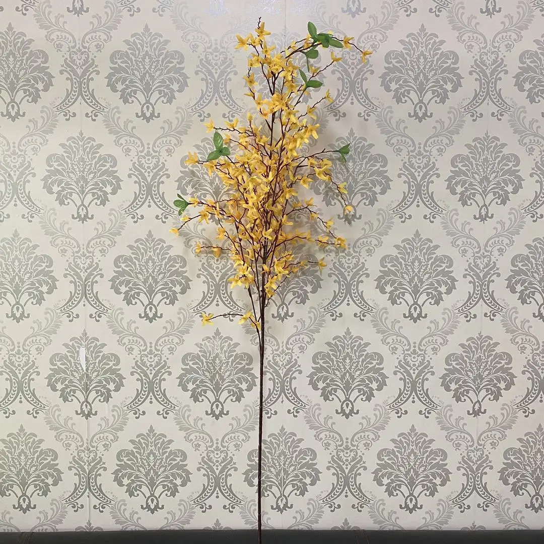 

1PC Yellow Artificial Silk Winter Jasmine Hotel Wedding Party Simulation Flower Living Room Decoration Florals