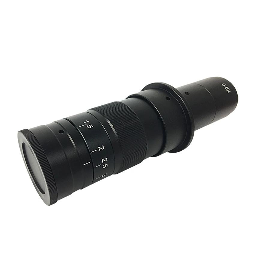 Регулируемый 180X 100X зум C-mount объектив 0.7X~ 4.5X увеличение 25 мм для разъема HDMI USB промышленность видео микроскоп Камера - Цвет: 180X