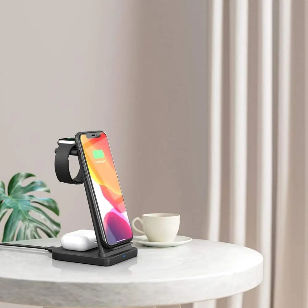 

3 in 1 15W Wireless Charger Stand For Apple Watch SE 6 5 4 3 2 AirPods Pro