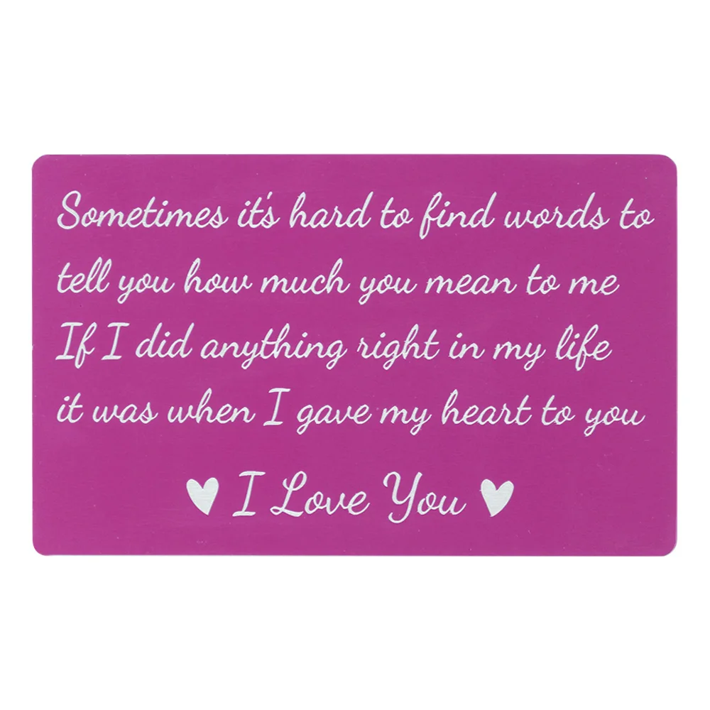 7 Mini Love Note, кошелек подарки для бойфренда, бумажник для карт, с гравировкой, Перманентная гравировка, юбилейные подарки для мужчин, вечерние сувениры - Цвет: 7