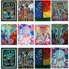 Алмазная живопись 5D сделай сам, ночная светящаяся алмазная живопись, полное круглое украшение, вышивка крестиком с животными, подарок для домашнего декора