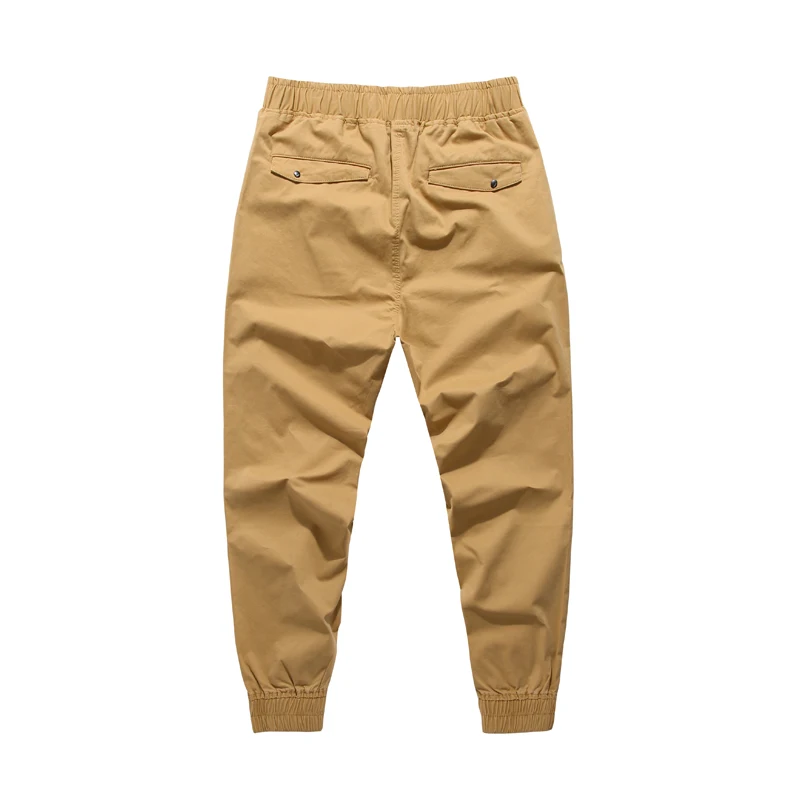 Мужские брюки карандаш хлопковые с эластичной талией для бега на весну и лето