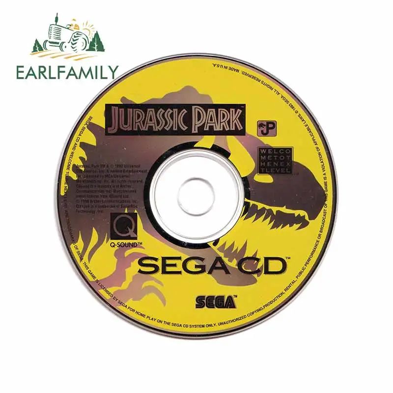 EARLFAMILY 13 см x 9 4 для парка Юрского периода Sega Cd DIY мотоциклетные наклейки автомобиля