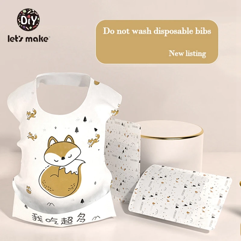

Let's Make Waterproof Baby Bibs Is Children's Disposable Bibs With Pocket Feeding 10pcs Fox Newborn Muslin Drooling For Babies