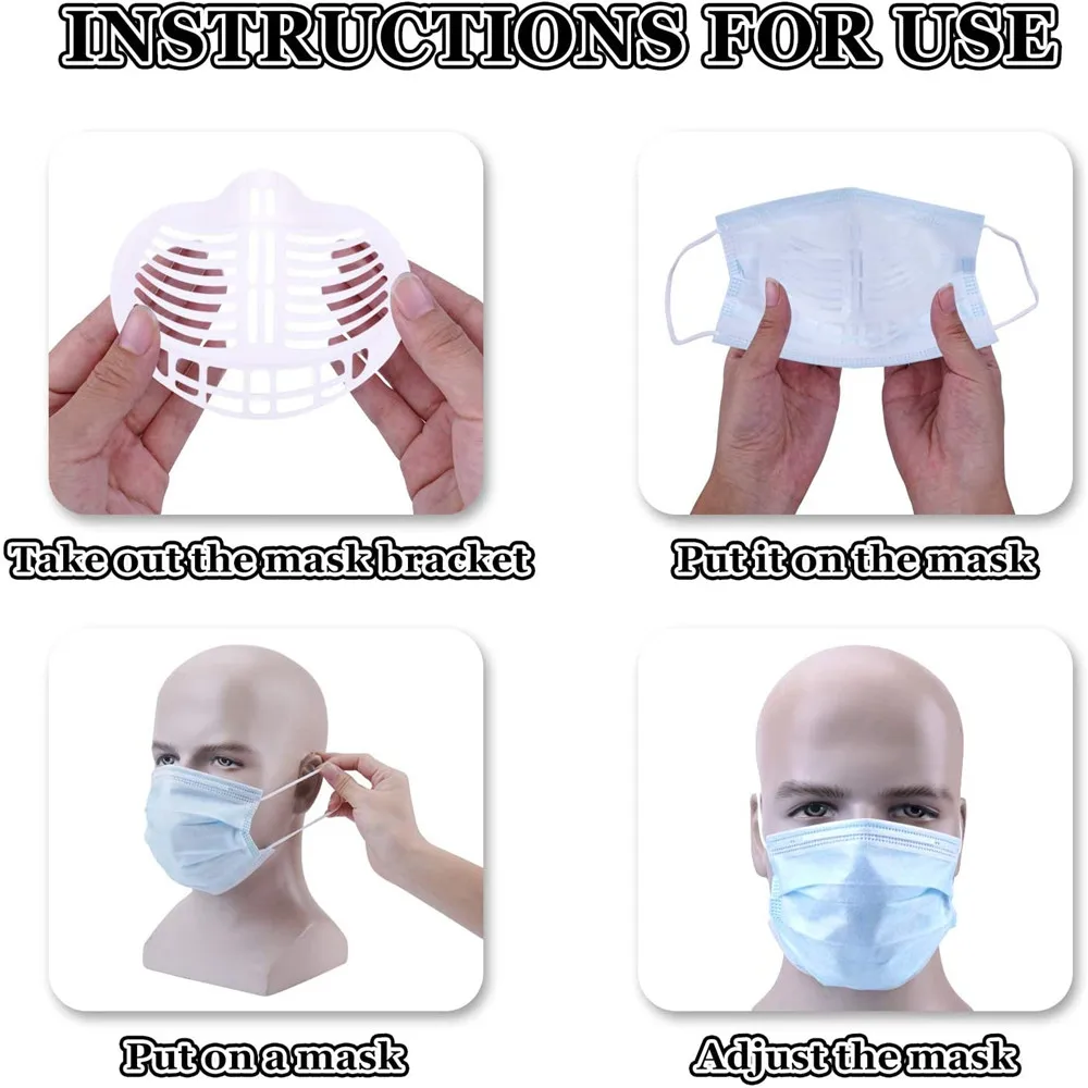 Силиконовый 3D Кронштейн для лица внутренняя опорная рамка маски дышащий