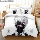 Tokyo Ghoul Комплект постельного белья Kaneki Ken Аниме белый набор пододеяльников для пуховых одеял двойной полный Королевский размер домашнее постельное белье набор 23 шт
